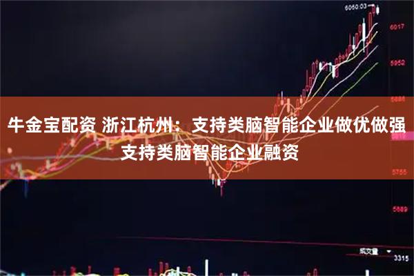 牛金宝配资 浙江杭州：支持类脑智能企业做优做强 支持类脑智能企业融资